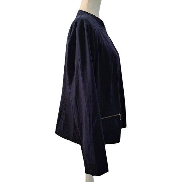 Chico's Zenergy Women's Soft Shell Full Zip Jacket Blue Long Sleeve top Sz 2 - Picture 3 of 8